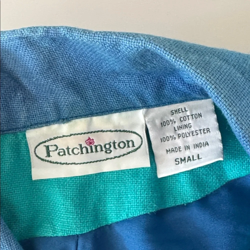 Vintage Patchington Palm Tree Blazer Womens Small Cityscape Jacket Y2K Cotton - Picture 13 of 13